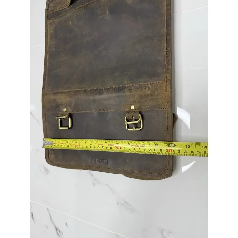 KomalC Genuine Buffalo Leather Hanging Toiletry Bag Dad gidt